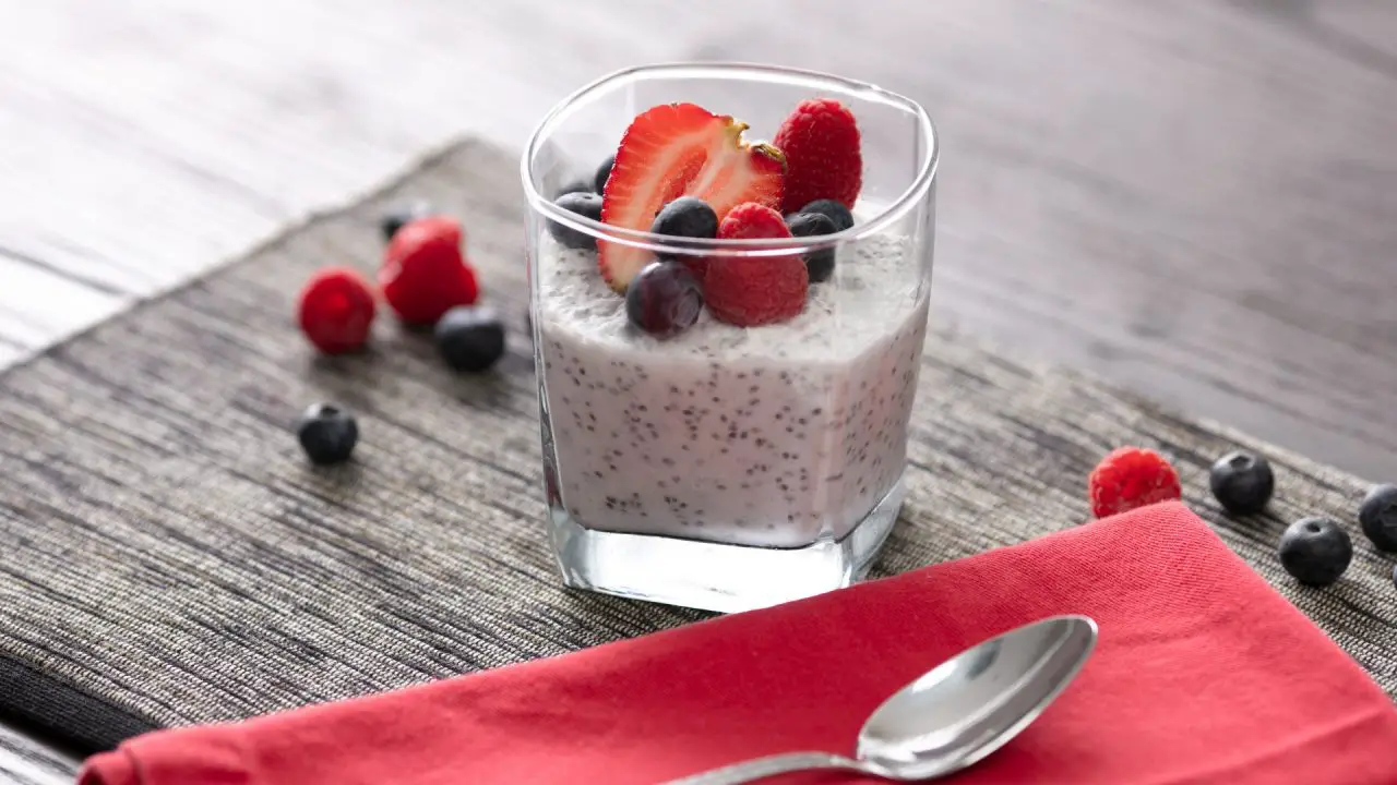 coconut chia pudding fruit topping