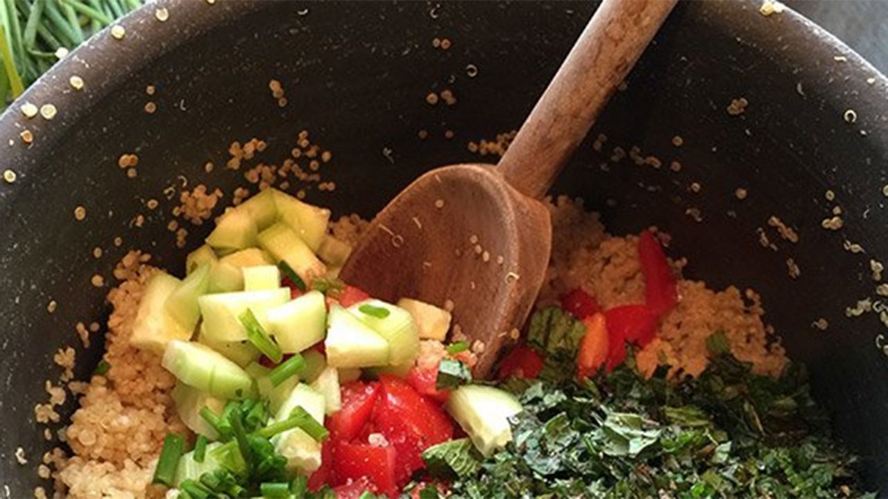 quinoa tabbouleh close up 