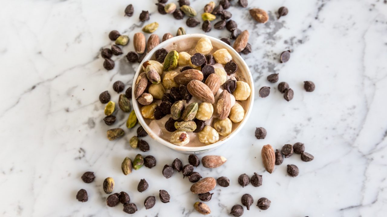 nuts in a bowl nighttime snack