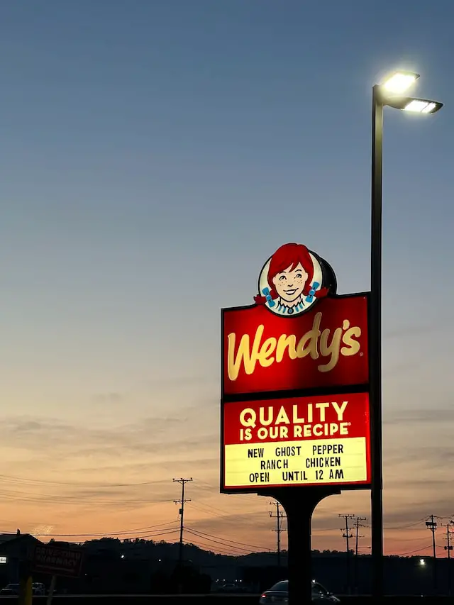 Sunset at Wendy’s, Ambridge, PA.